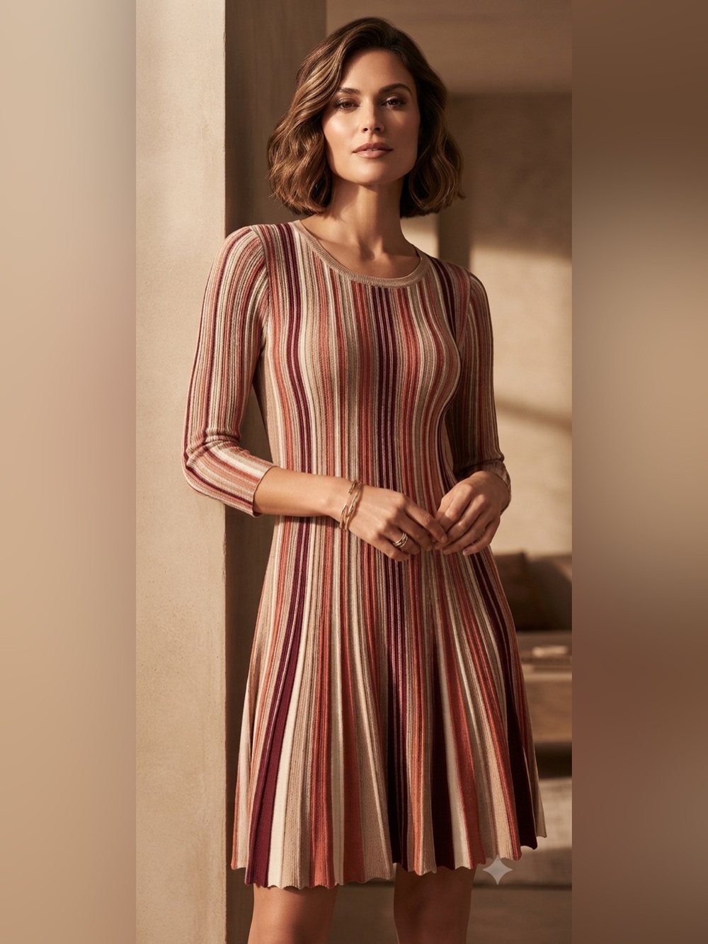 Cato || Woman’s Multi Color Vertical Stripe Sweater Dress size Xl